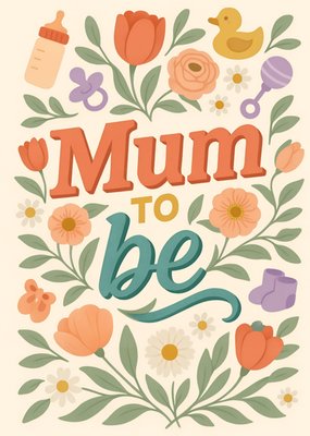 Mum To Be Illustrated Typography Card