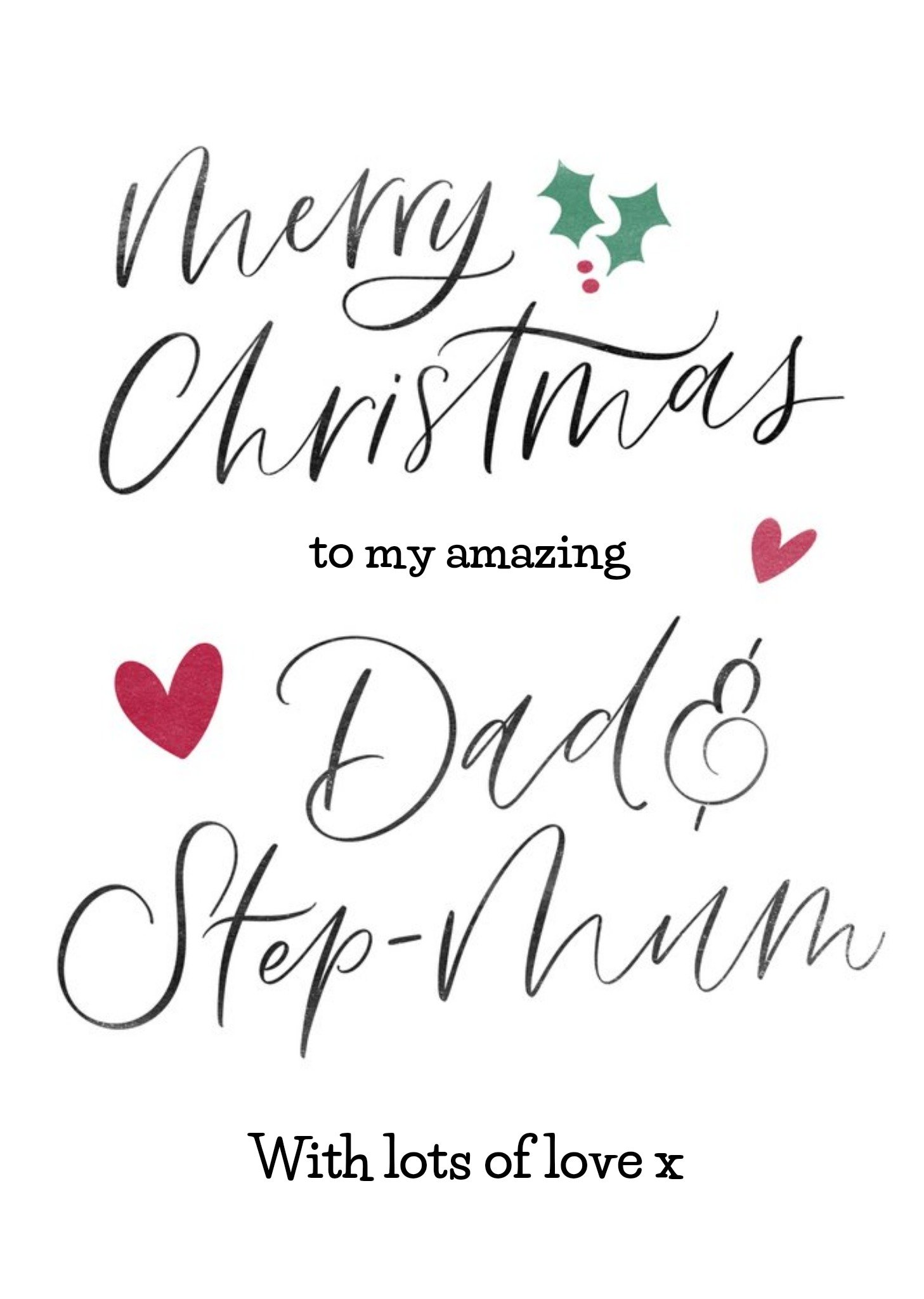 Moonpig Modern Typographic Dad And Stepmum Christmas Card