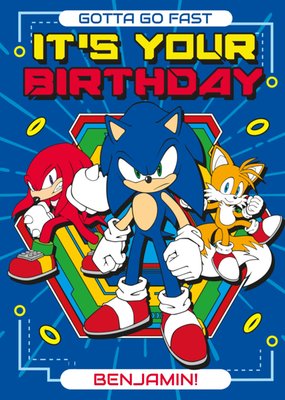 Sonic The Hedgehog Gotta Go Fast It’s Your Birthday Illustrated Card
