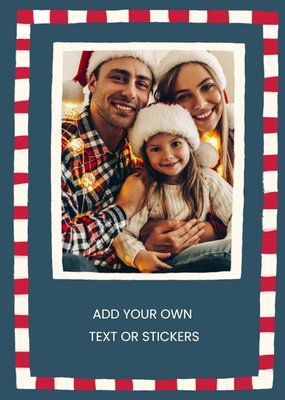 Striped Frame Create Your Own Design Photo Upload Christmas Card