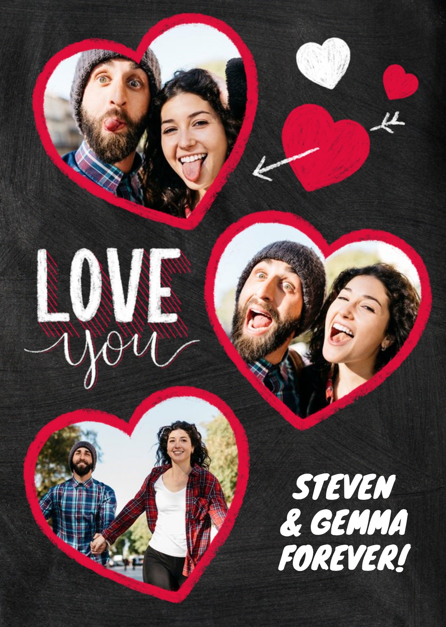 Moonpig Multi Heart Photo Upload Frame Love You Valentines Day Card