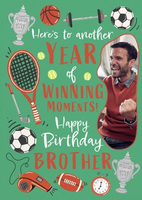 Brother Here's To Another Year Photo Upload Birthday Card