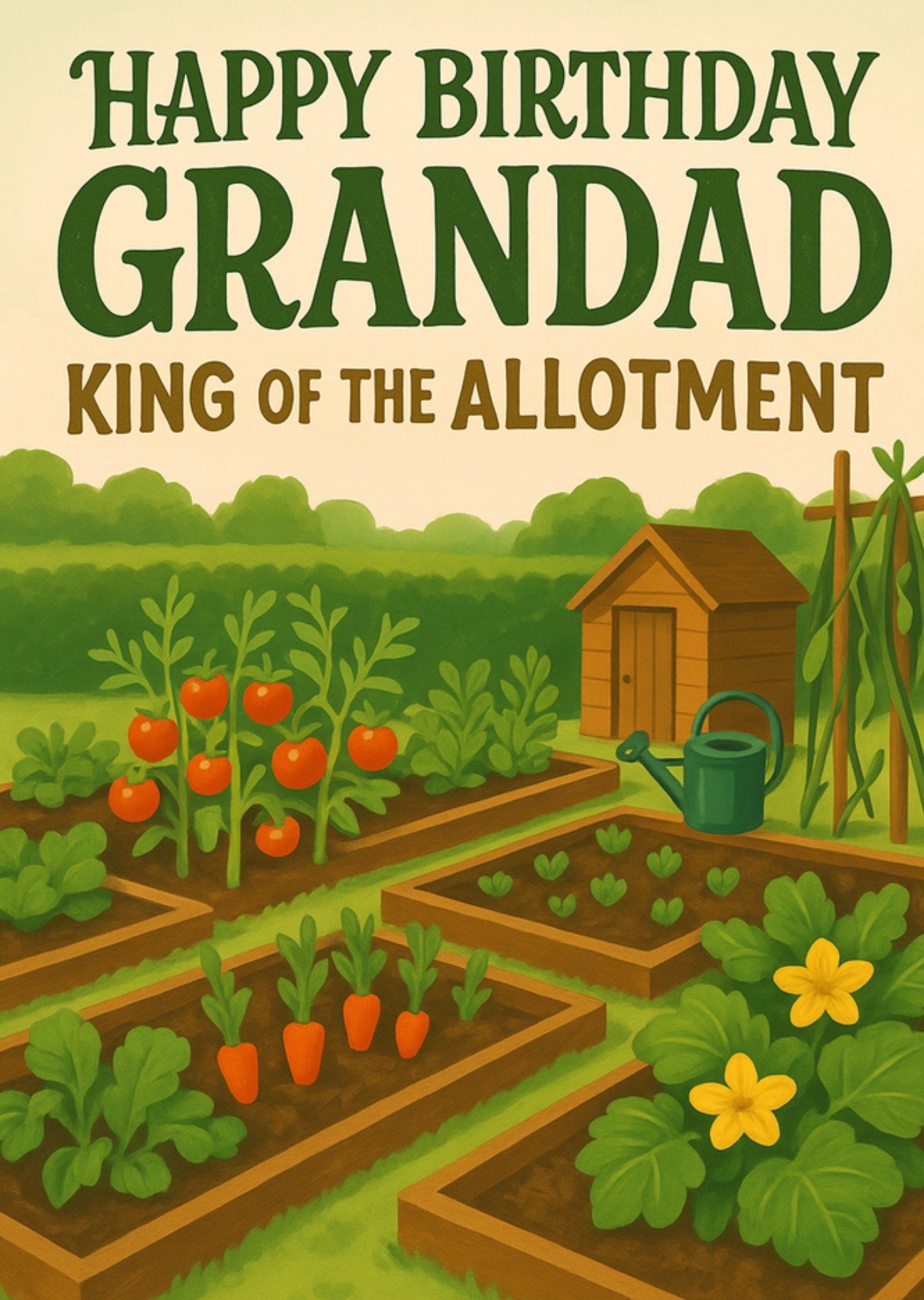 Moonpig Illustrated Grandad King Of The Allotment Birthday Card