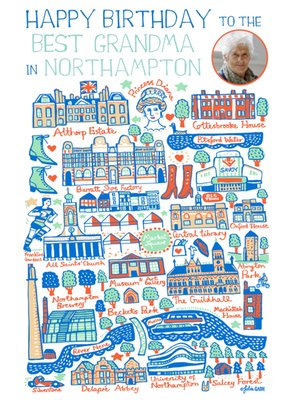 Northampton Illustraions Photo Upload Birthday Card