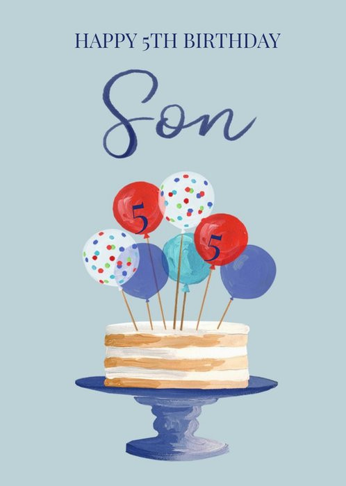 Okey Dokey Illustrated Cake Son Birthday Card