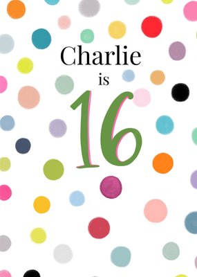 16 Today Colourful Dots Birthday Card