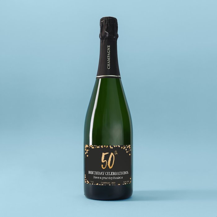 Personalised 50th Birthday Champagne 75cl