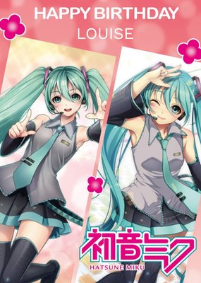 Hatsune Miku Personalised Birthday Card