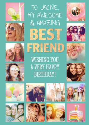 My Awesome and Amazing Best Friend Photo Upload Birthday Card