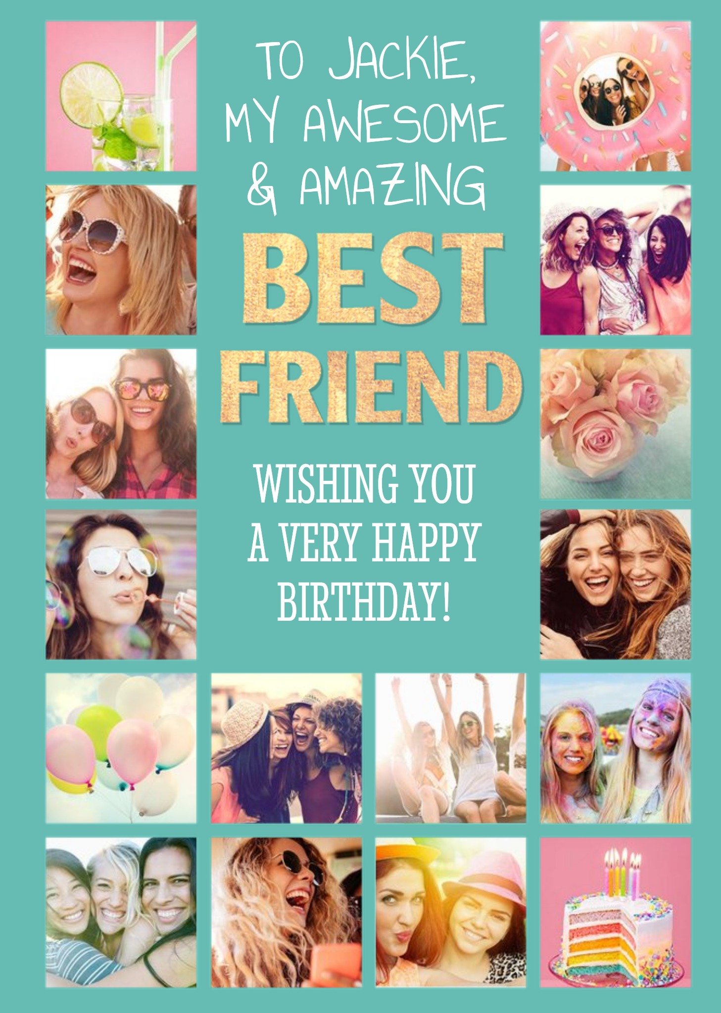 Moonpig My Awesome And Amazing Best Friend Photo Upload Birthday Card
