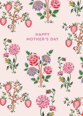 Happy Mother's Day Illustrated Flowers And Strawberries Cath Kidston Card