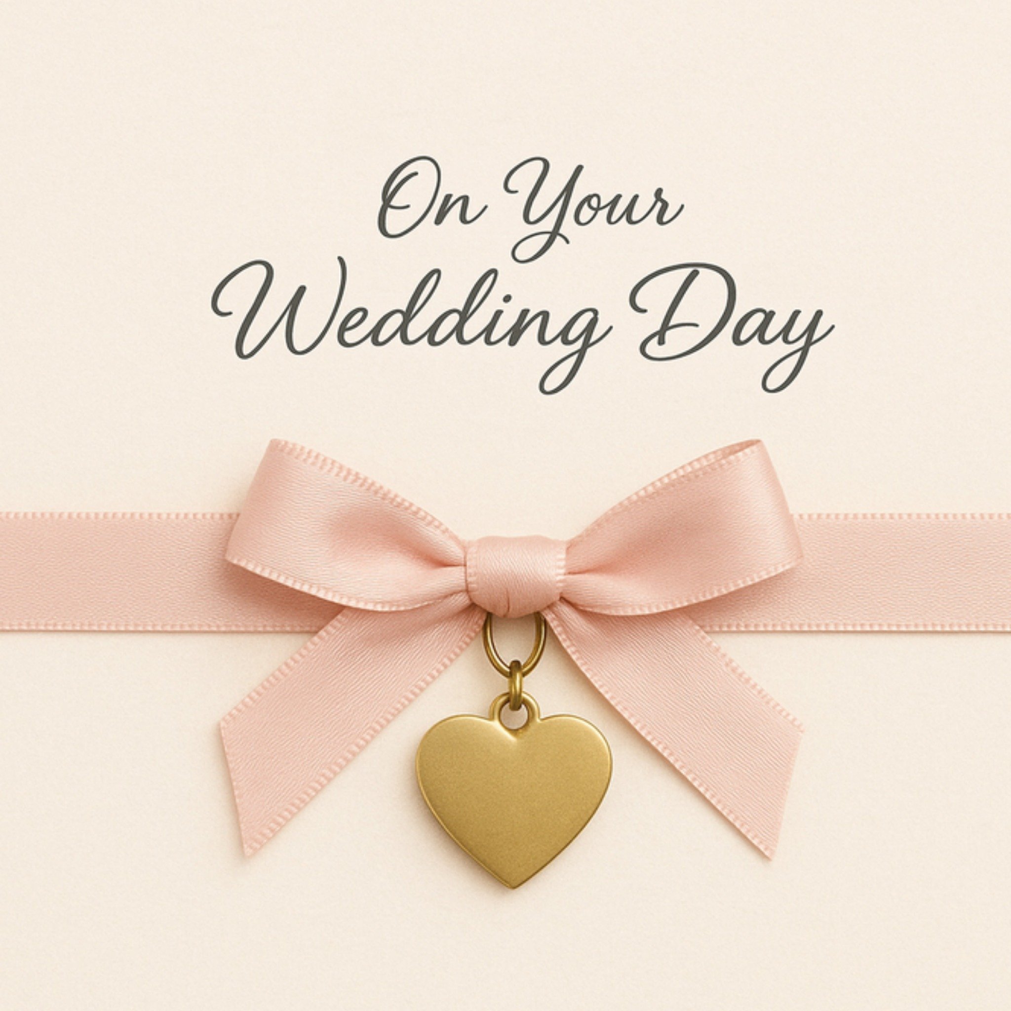 Moonpig Ribbon Bow & Heart Charm On Your Wedding Day Card