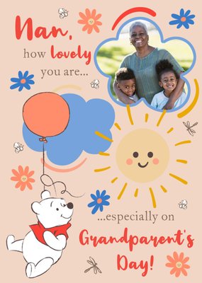 Winnie The Pooh Sentimental Photo Upload Nan Grandparents Day Card