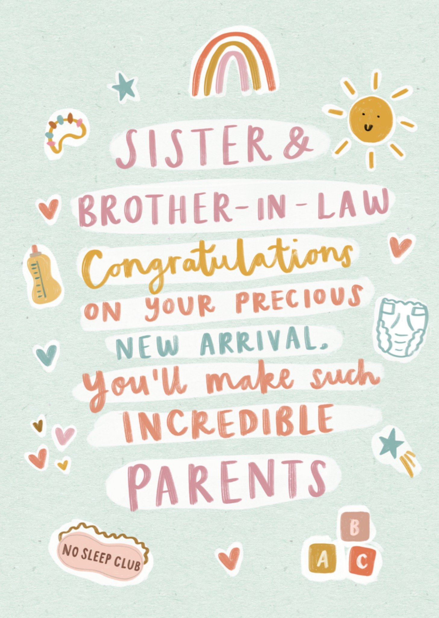 Moonpig Sister & Brother In Law You'll Make Such Incredible Parents New Baby Card