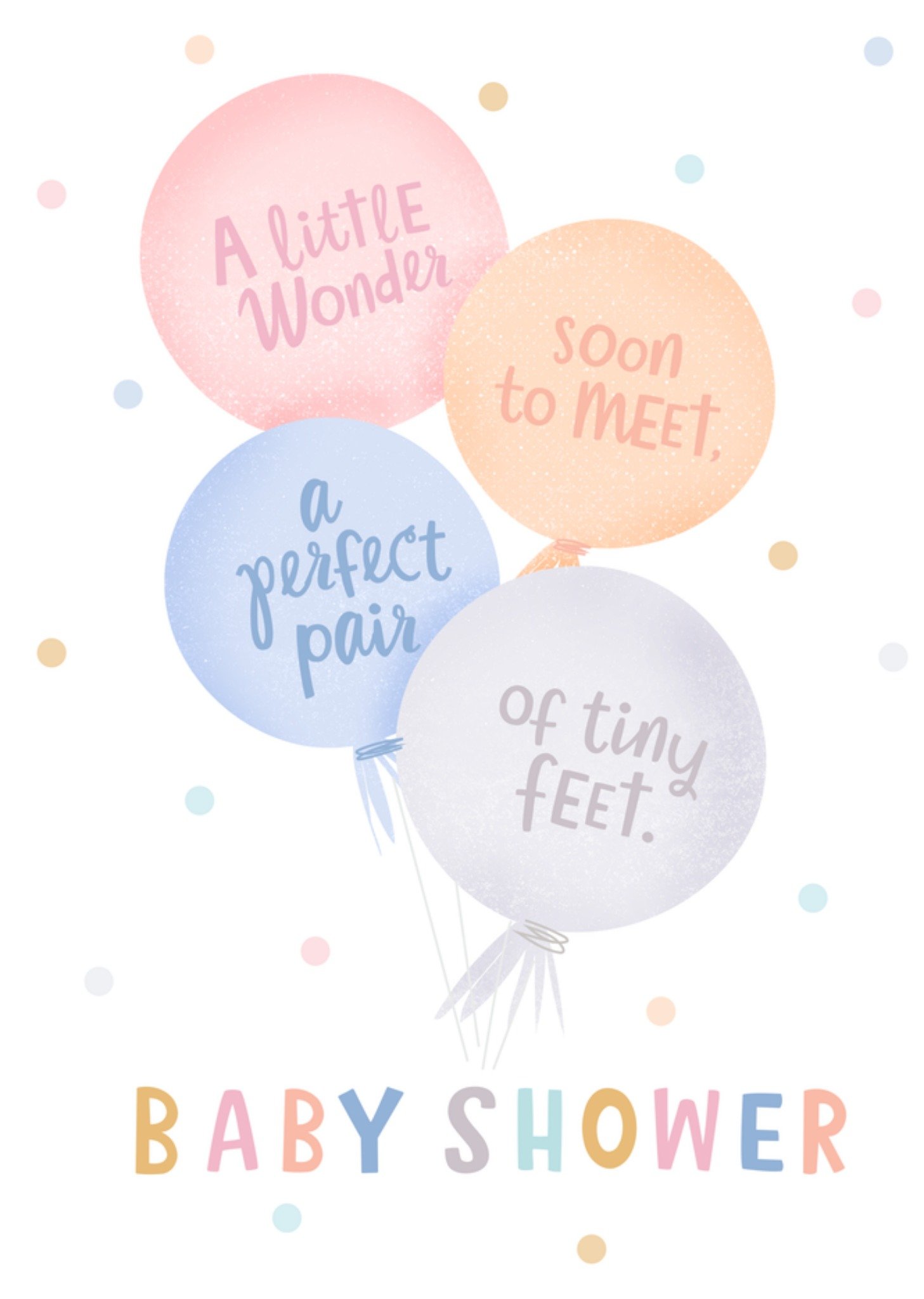 Dotty Black A Little Wonder Soon To Meet Baby Shower Card