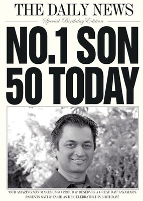 Daily News Number One Son 50 Today Birthday Card