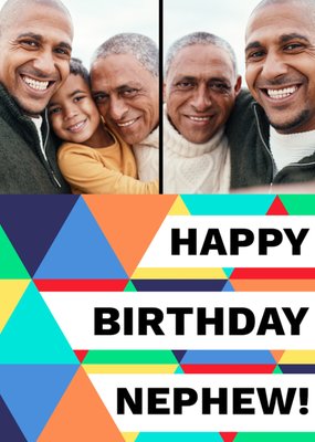 Stand Out Happy Birthday Nephew Multicoloured Photo Upload Birthday Card