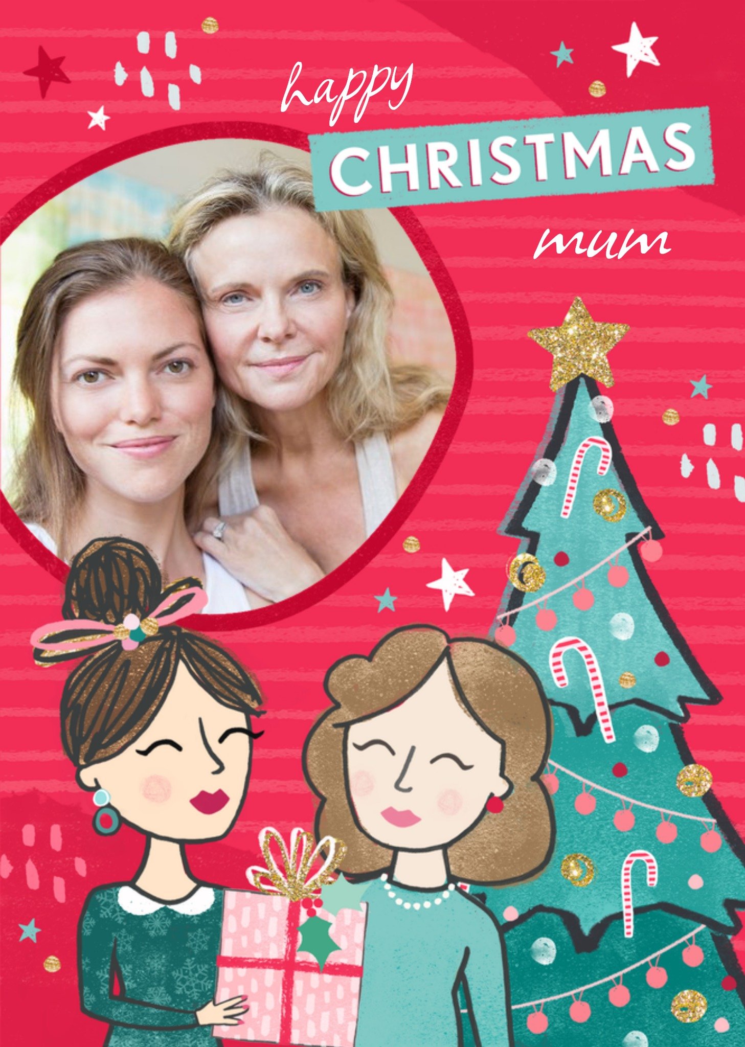Moonpig Happy Christmas Mum Photo Upload Card