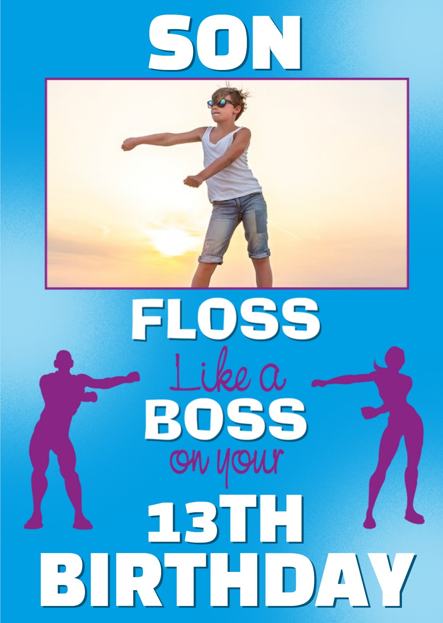 Moonpig Son Floss Like A Boss 13Th Birthday Photo Upload Card