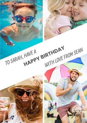 Personalised Birthday Card - Photo Upload Card - Use Your Own Photos To Make Perfect Birthday Cards