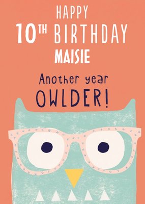 Large illustrative Another Year Owlder Birthday Card