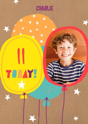 Colourful Illustrative Balloons Birthday Card