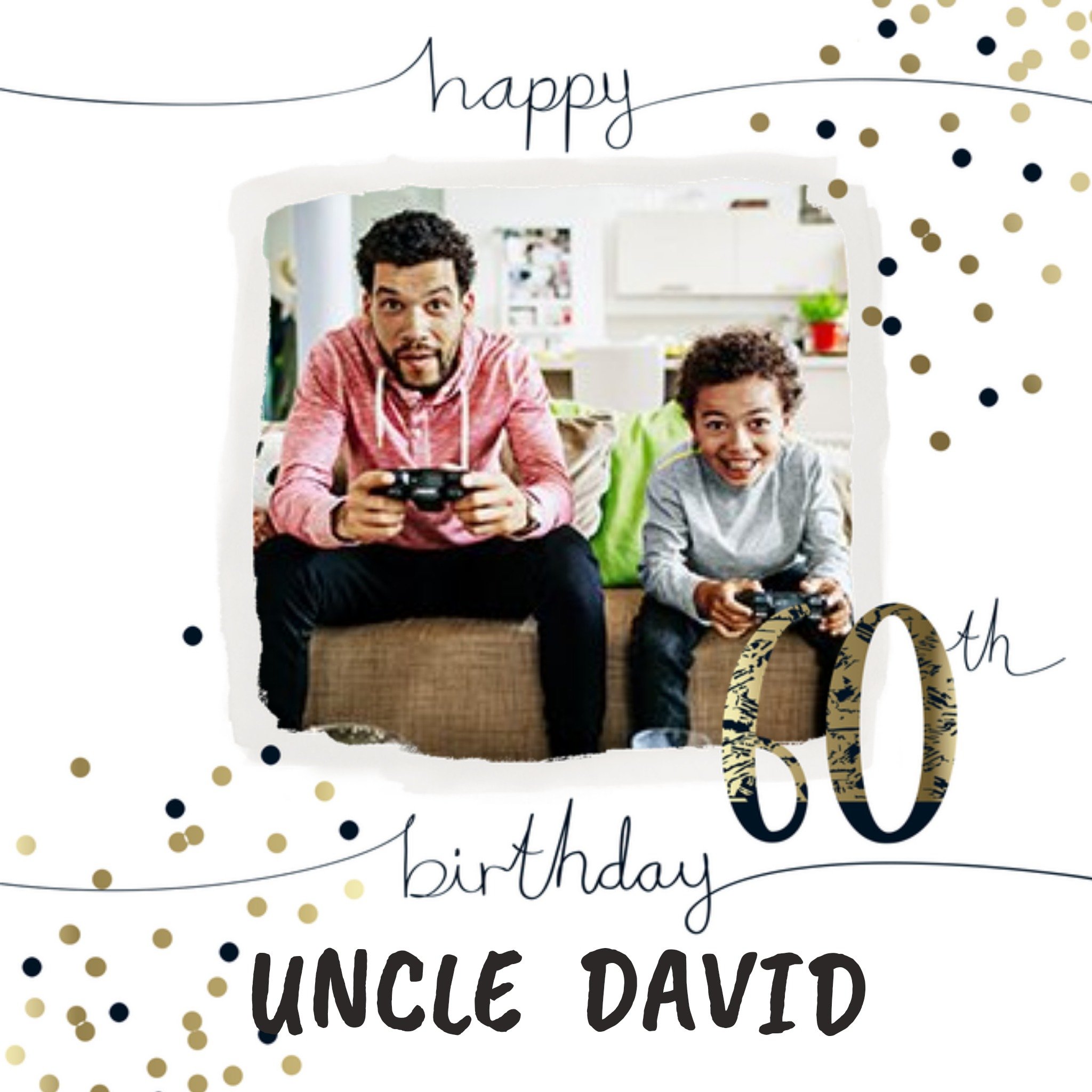 Moonpig Ling Design Illustrated Trendy Photo Upload 60 Birthday Card
