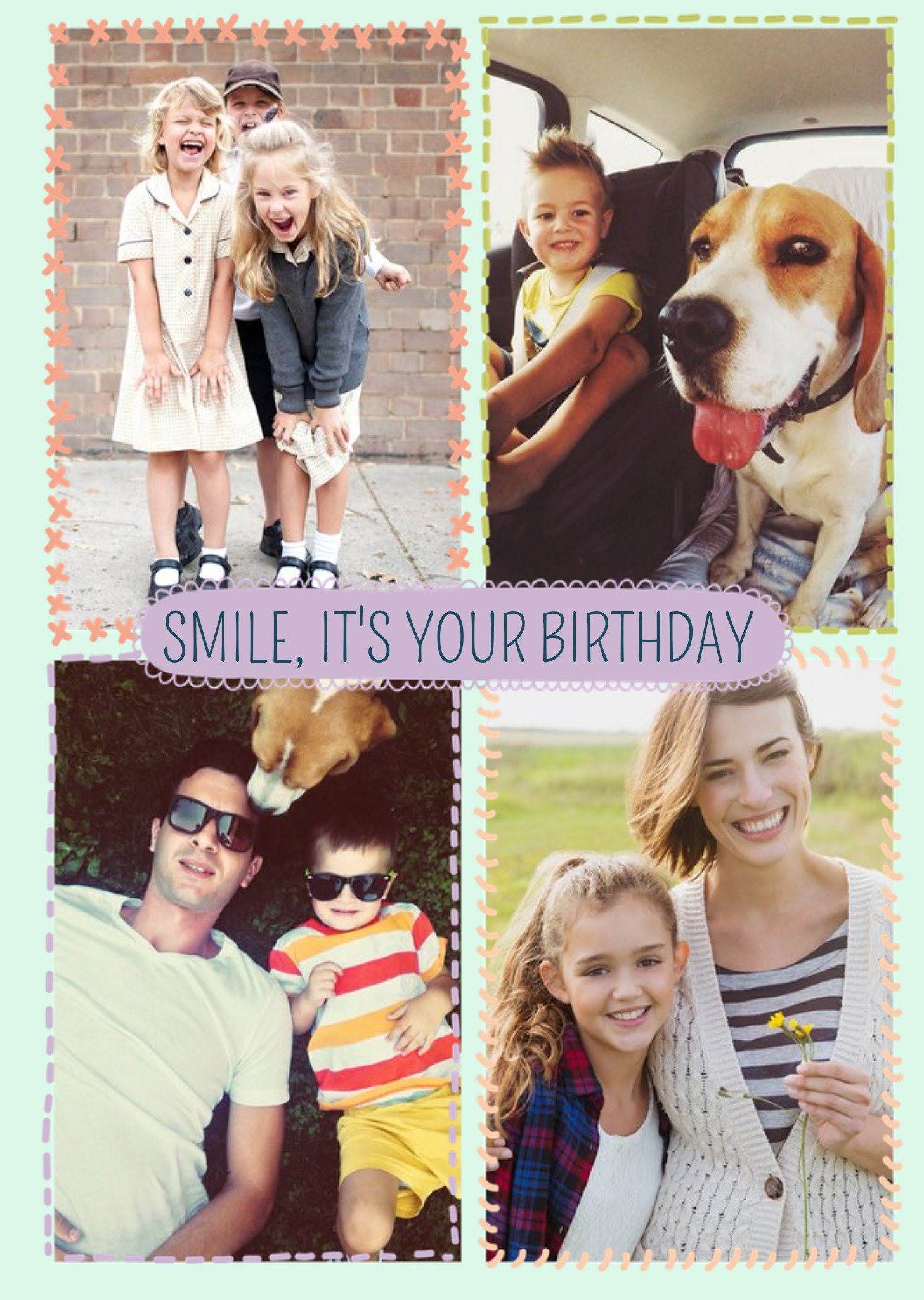 Moonpig Stitched Together Personalised Photo Upload Happy Birthday Card