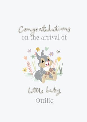 Disney Bambi Congratulations On The Arrival Illustrated Thumper New Baby Card