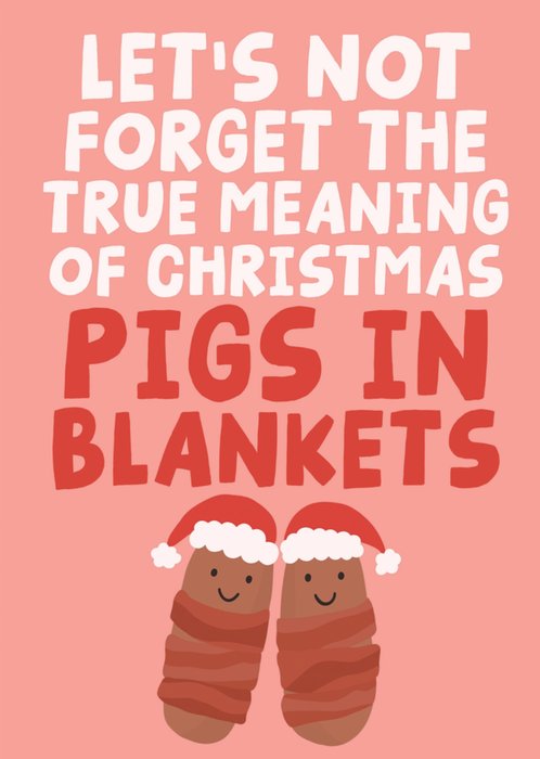 Pigs In Blankets Cute Illustration Christmas Card