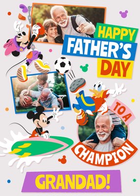 Disney Mickey Mouse Champion Grandad Photo Upload Father's Day Card