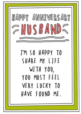 Go La La Humour Husband Border Funny Anniversary Card