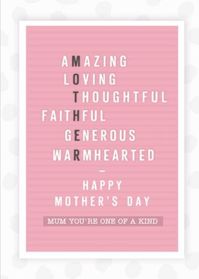 Amazing Loving Thoughtful Faithful Generous Warm Hearted Mother Pin Board Sentimental Mothers Day