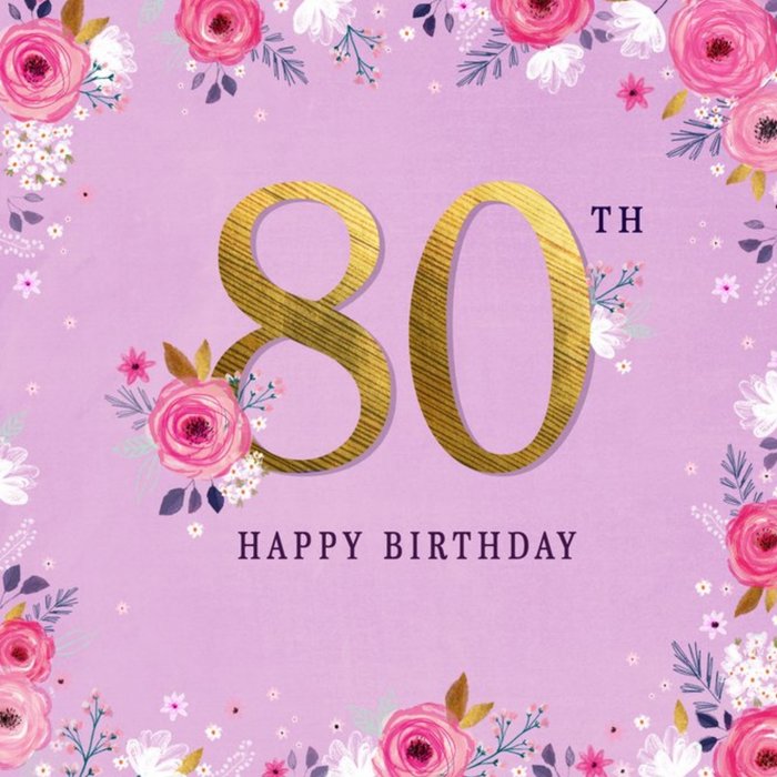 Typographic Design Floral On Your 60th Birthday Wishes Card