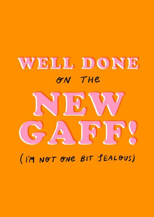 Bright Orange Typographic New Gaff Card