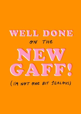 Bright Orange Typographic New Gaff Card