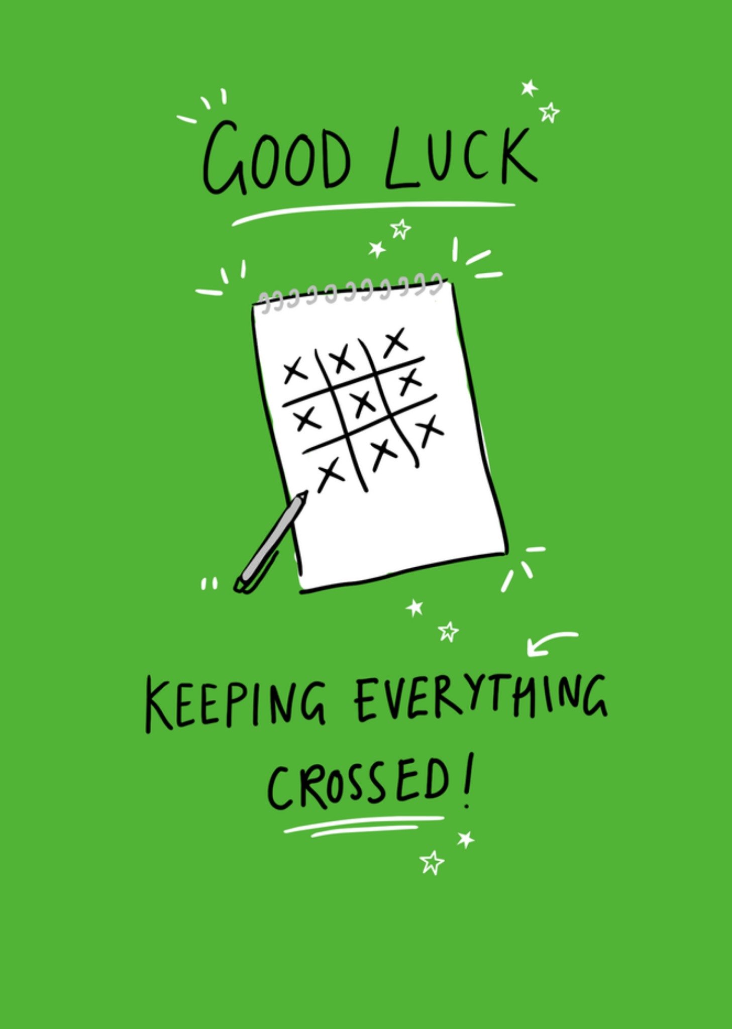 Moonpig Hallmark Good Luck Keeping Everything Crossed Illustrated Card