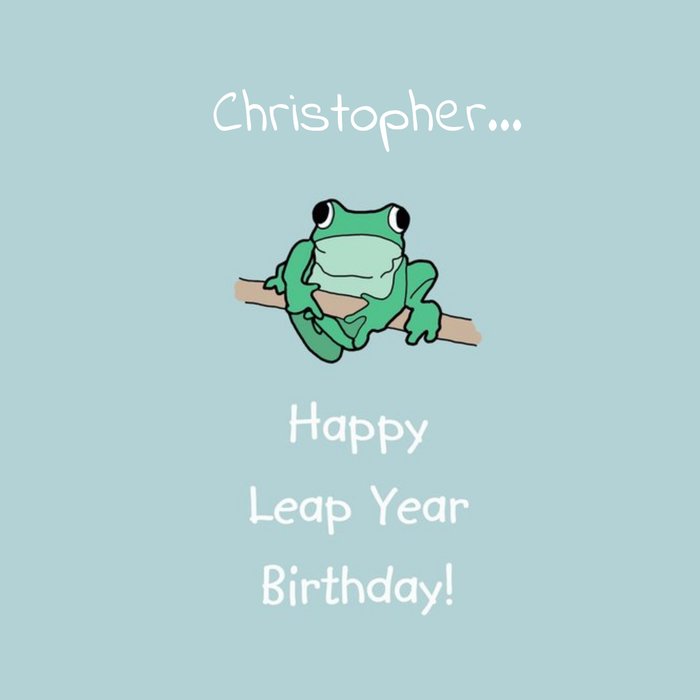 Cartoon Frog Happy Leap Year Birthday Card