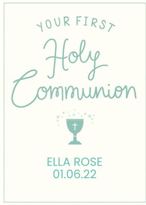 Clintons Simple Typographic Customisable First Holy Communion Card