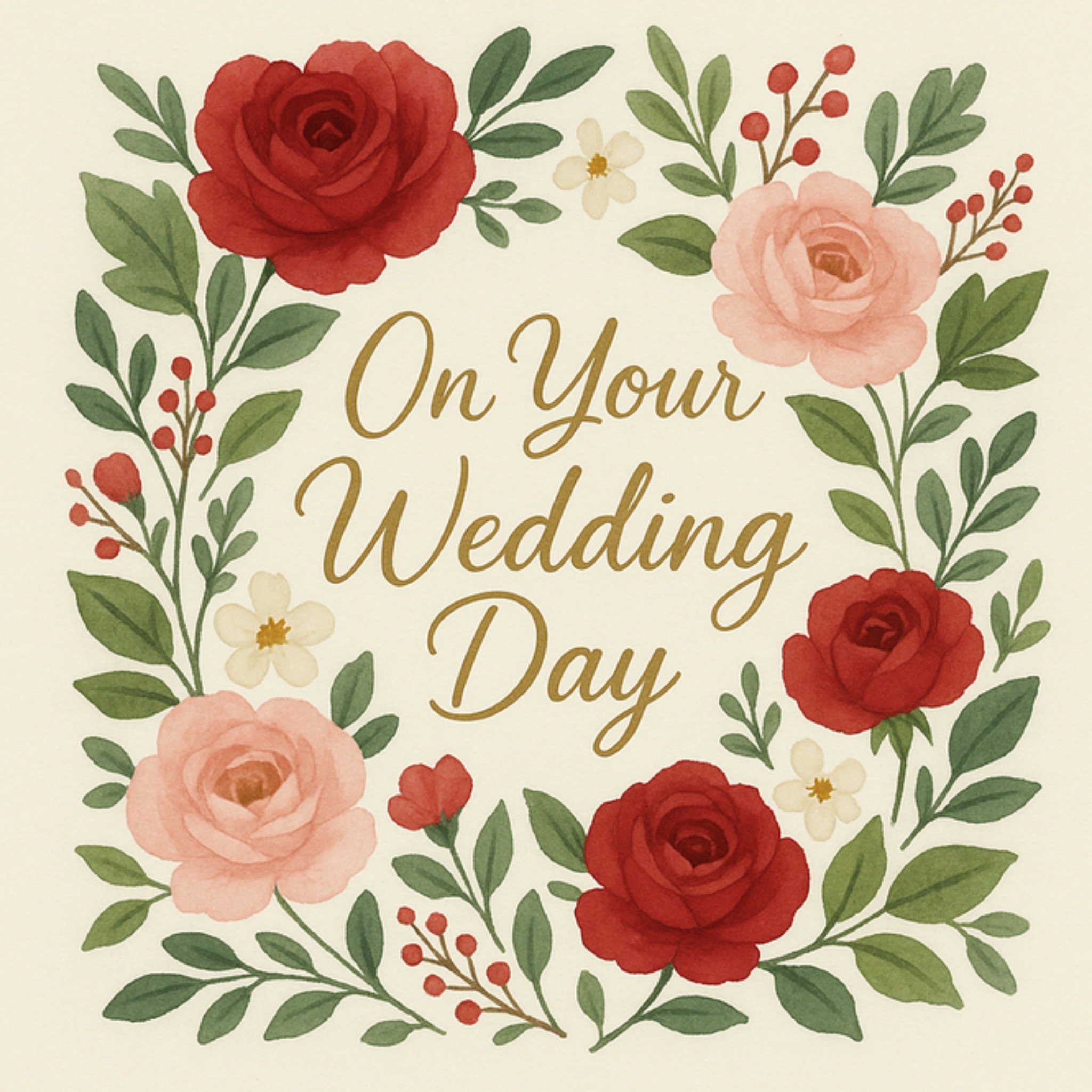 Moonpig Illustrated Floral Wedding Card