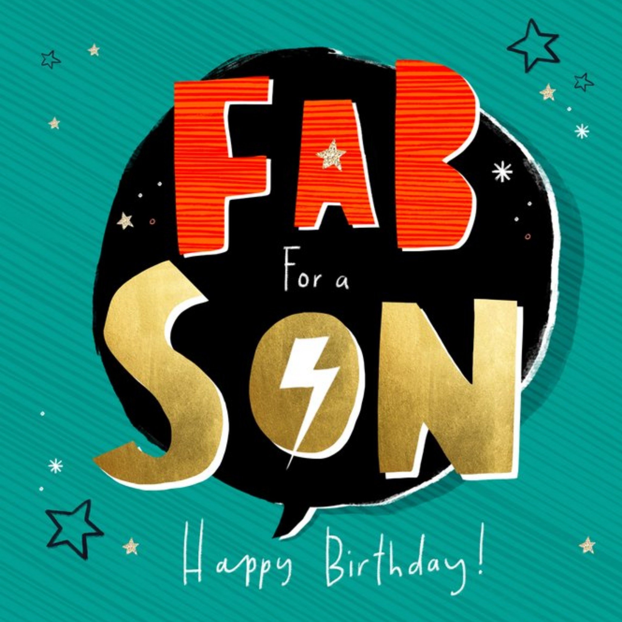Moonpig Abstract Typographic Design For A Fab Son Happy Birthday Card