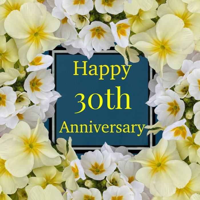 Photographic Boarder Of Flowers Personalise Year Anniversary Card