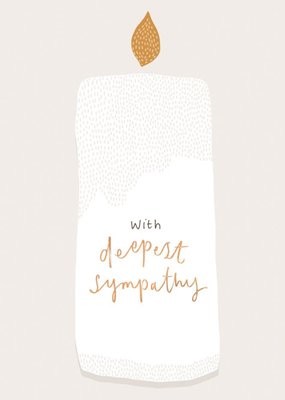 Simple Illustrated Candle With Deepest Sympathy Card