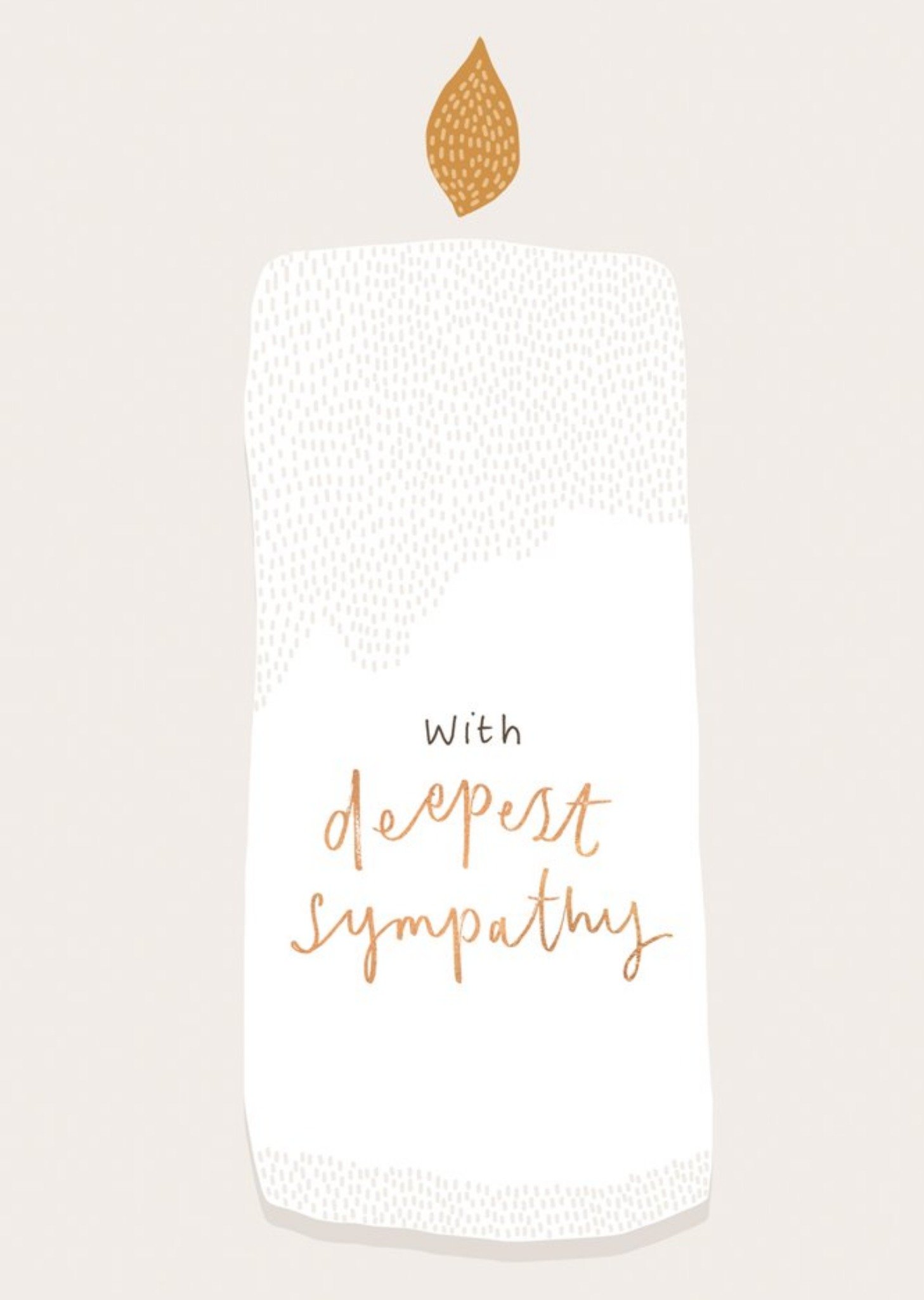 Moonpig Simple Illustrated Candle With Deepest Sympathy Card