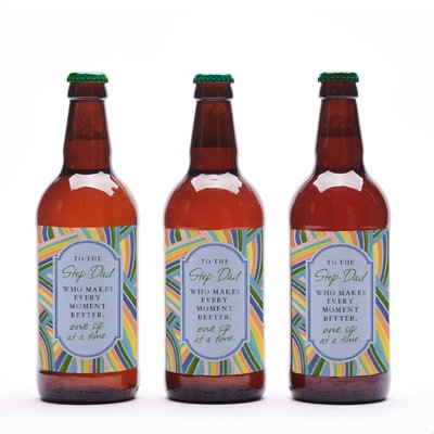 Personalised Step Dad Beer Trio 3x500ml