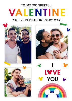 Disney Mickey Mouse Perfect In Every Way Rainbow LGBTQ Valentine's Card