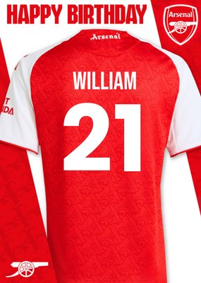 Arsenal FC Football Jersey Happy Birthday Card