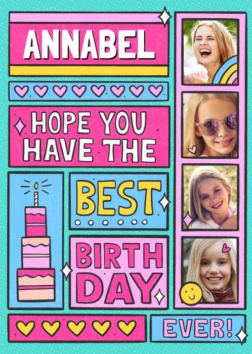 Fun And Bright Have The Best Birthday Ever Comic Strip Photo Upload Birthday Card