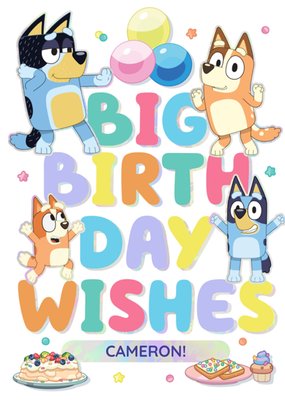 Bluey Big Birthday Wishes Card