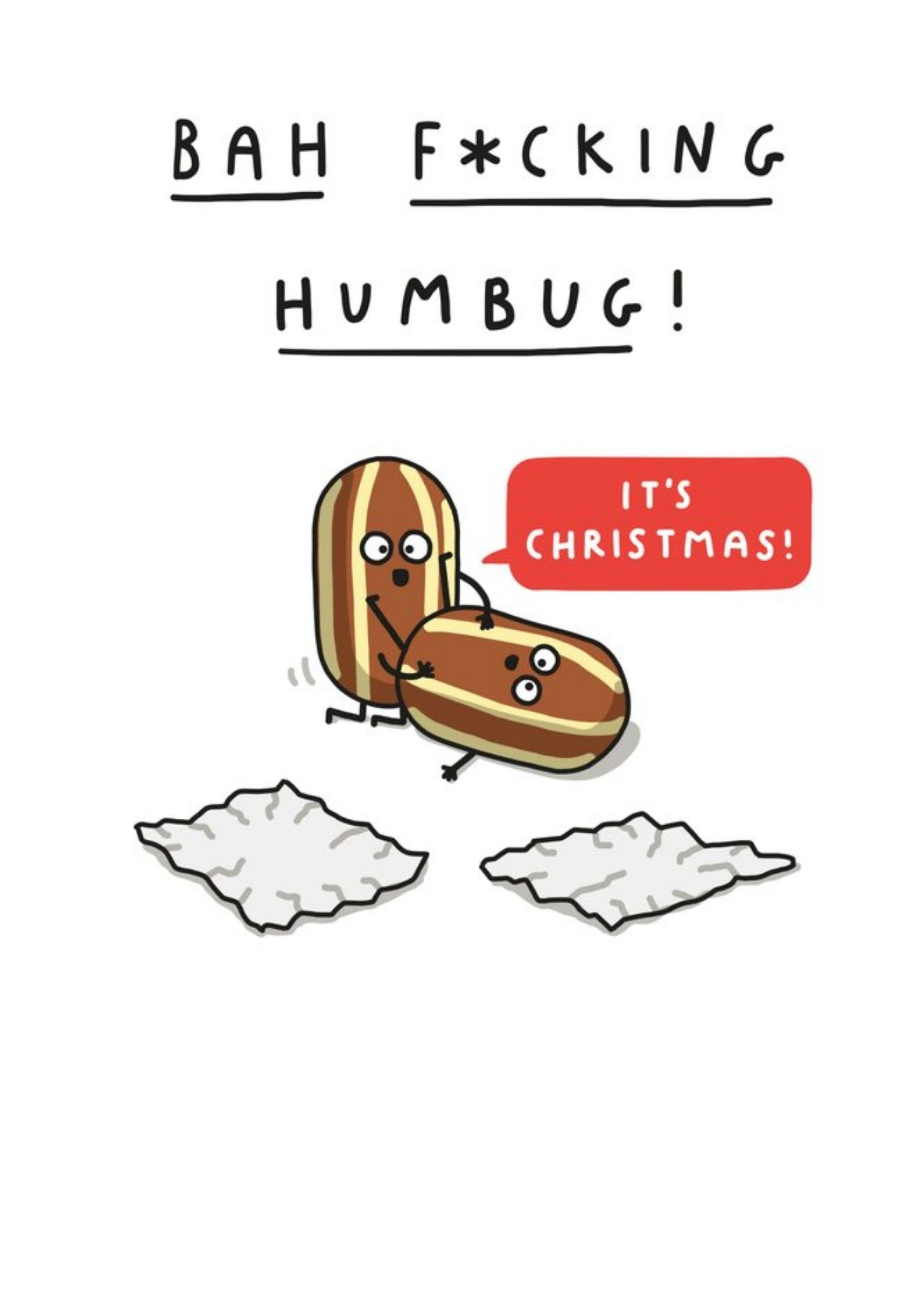 Moonpig Mungo And Shoddy Bah Humbug Rude Christmas Card